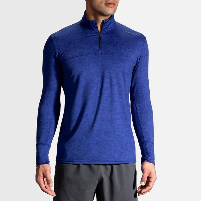 Brooks Dash Half Zip Hombre Chaquetas - Azules (6142WUEID)